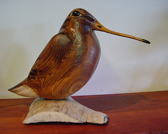 Woodcock carving by Wendy Lichtensteiger