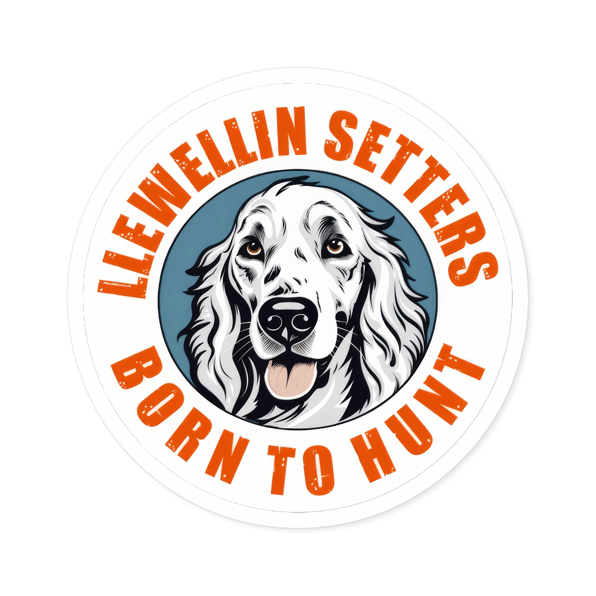 Express Yourself English Setter On Scent (White - Reverse Image - Large) Decal Sticker - Hunting Dog Collection